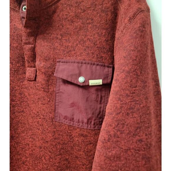 Woolrich Fleece Pullover Burgundy XL - Picture 4 of 7